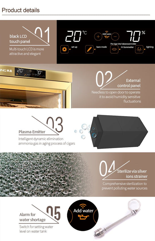 Raching MON800 product details and LCD touch panel