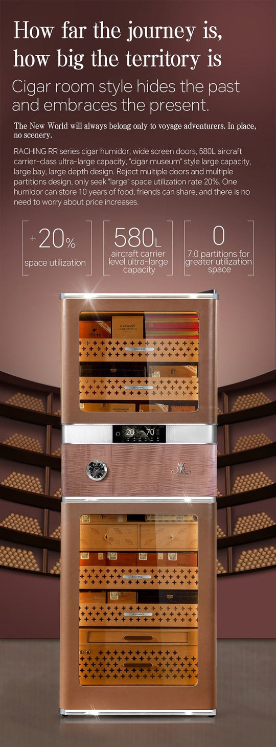 580L ultra-large capacity of the Raching RR980 cigar humidor
