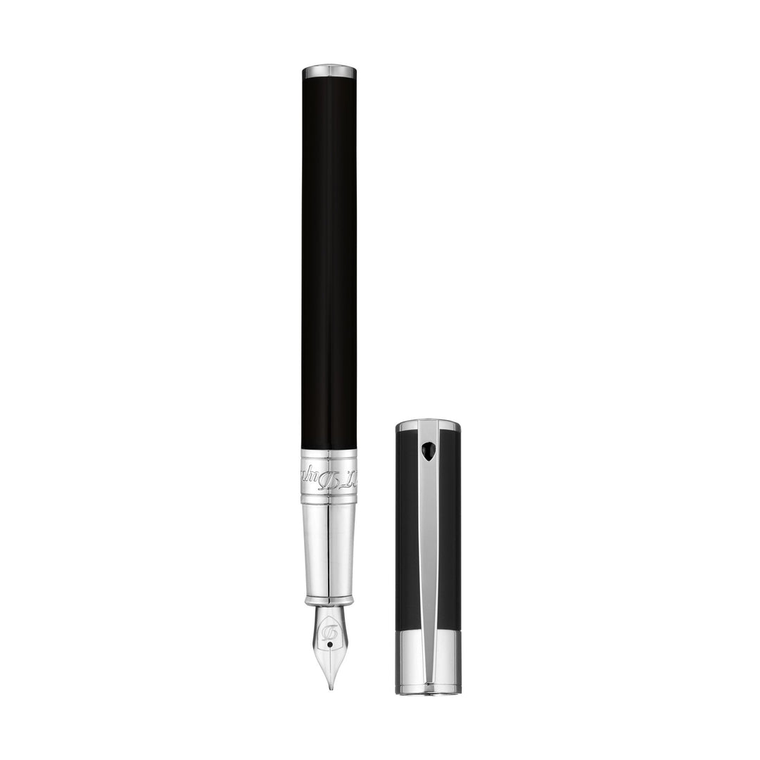S.T. Dupont D-Initial Black & Chrome Fountain Pen
