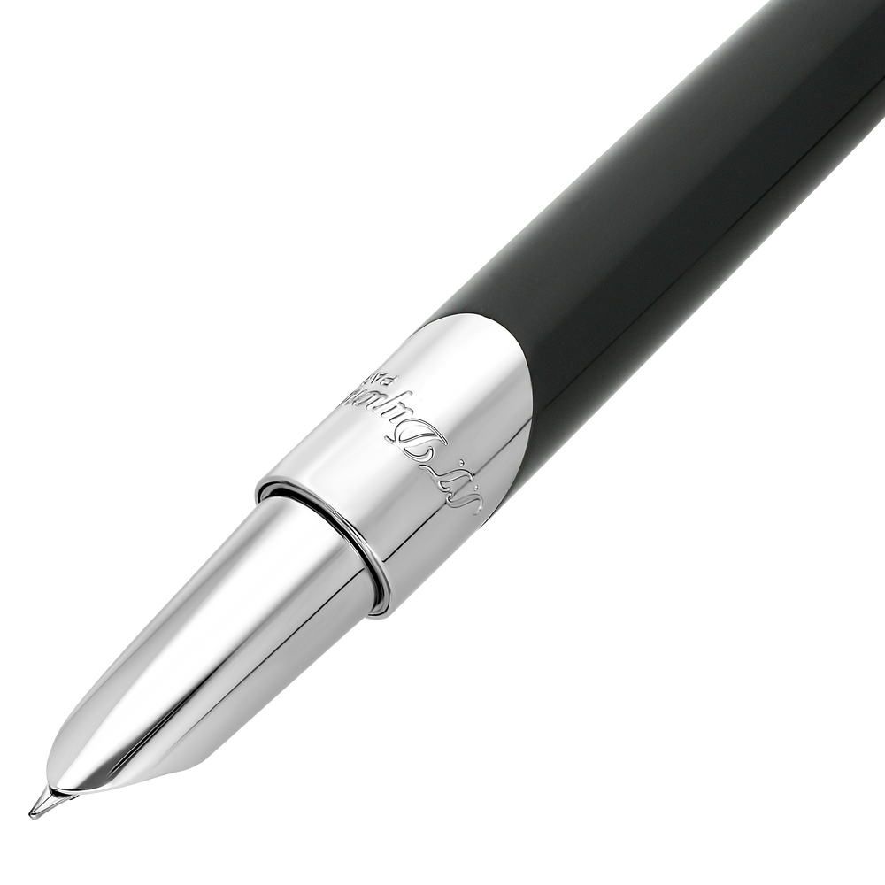 S.T. Dupont Defi Millennium Fountain Pen Shiny Silver & Black 2