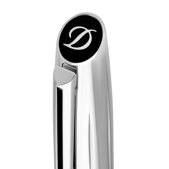 S.T. Dupont Defi Millennium Fountain Pen Shiny Silver & Black 4