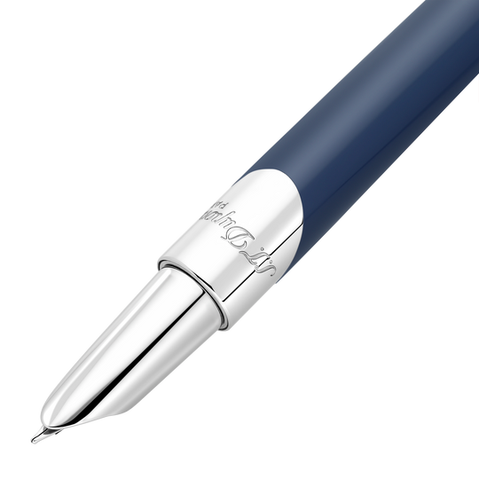 S.T. Dupont Defi Millennium Fountain Pen Silver & Blue Navy 2