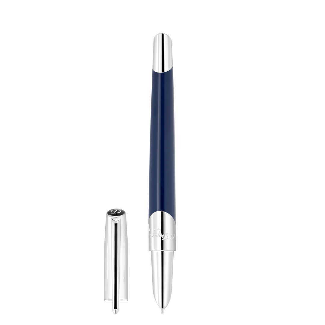 S.T. Dupont Defi Millennium Fountain Pen Silver & Blue Navy 3