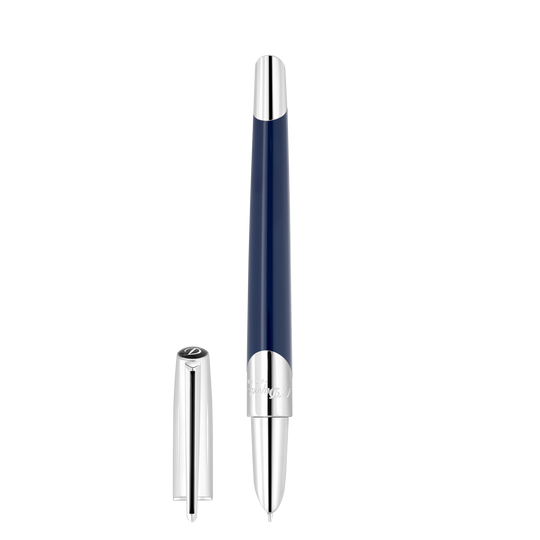 S.T. Dupont Defi Millennium Fountain Pen Silver & Blue Navy 3