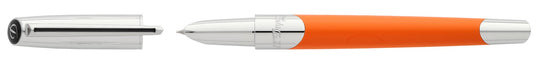 S.T. Dupont Defi Millennium Fountain Pen Silver & Matte Orange