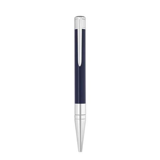 S.T. Dupont Initial Ballpoint Pen Blue & Chrome