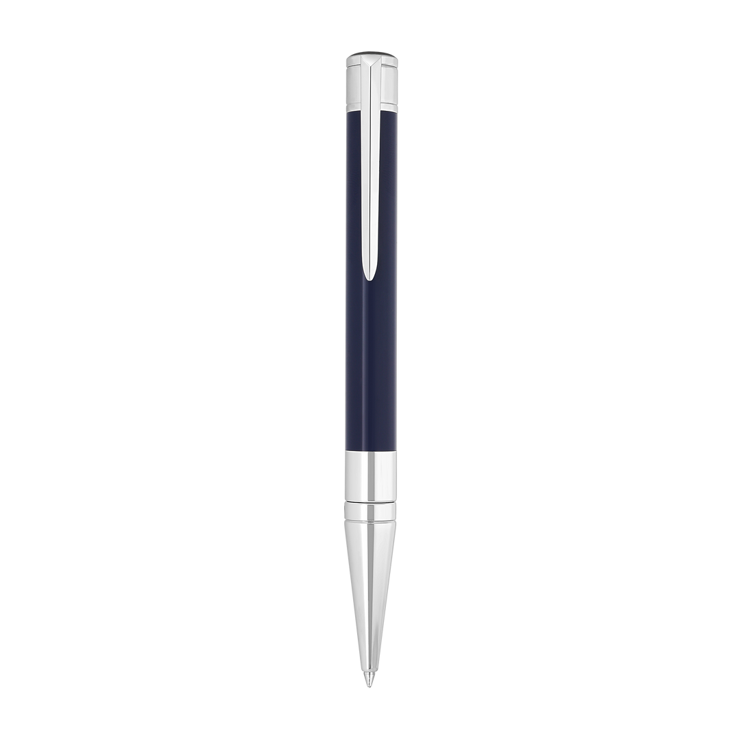 S.T. Dupont Initial Ballpoint Pen Blue & Chrome 3