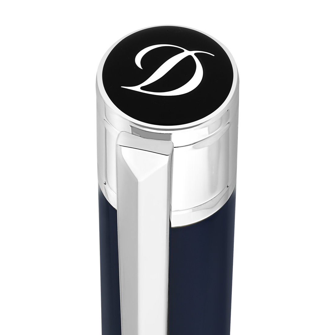 S.T. Dupont Initial Ballpoint Pen Blue & Chrome 4