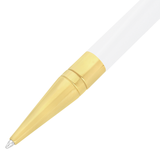 S.T. Dupont Initial Ballpoint Pen White & Golden 2