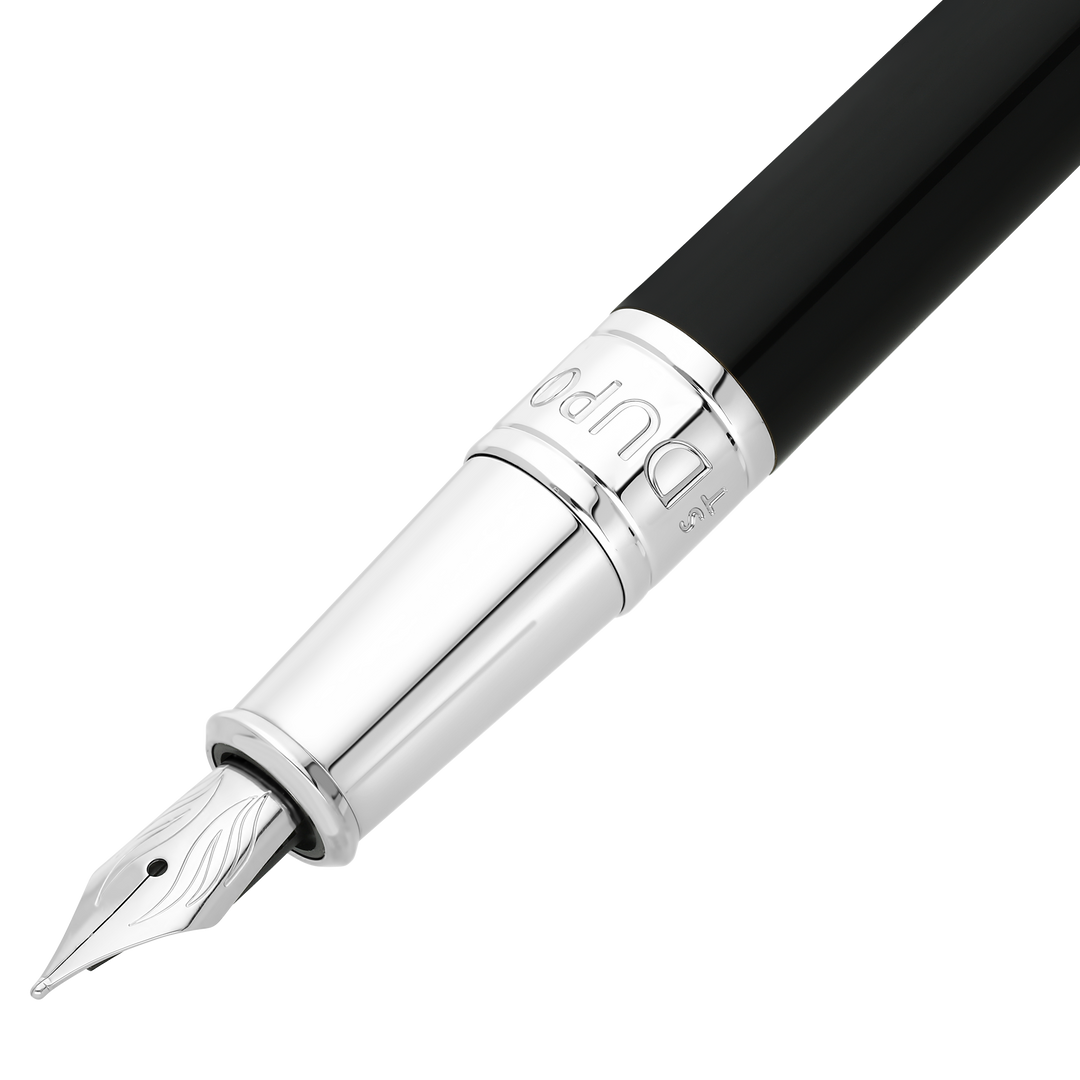 S.T. Dupont Initial Fountain Pen Black & Chrome 270200 2