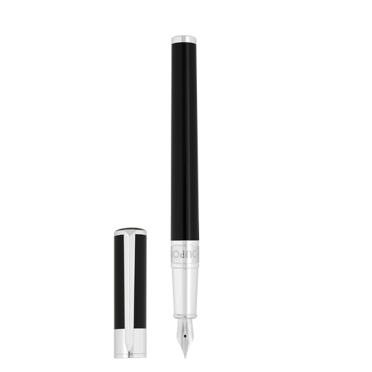 S.T. Dupont Initial Fountain Pen Black & Chrome 270200 3