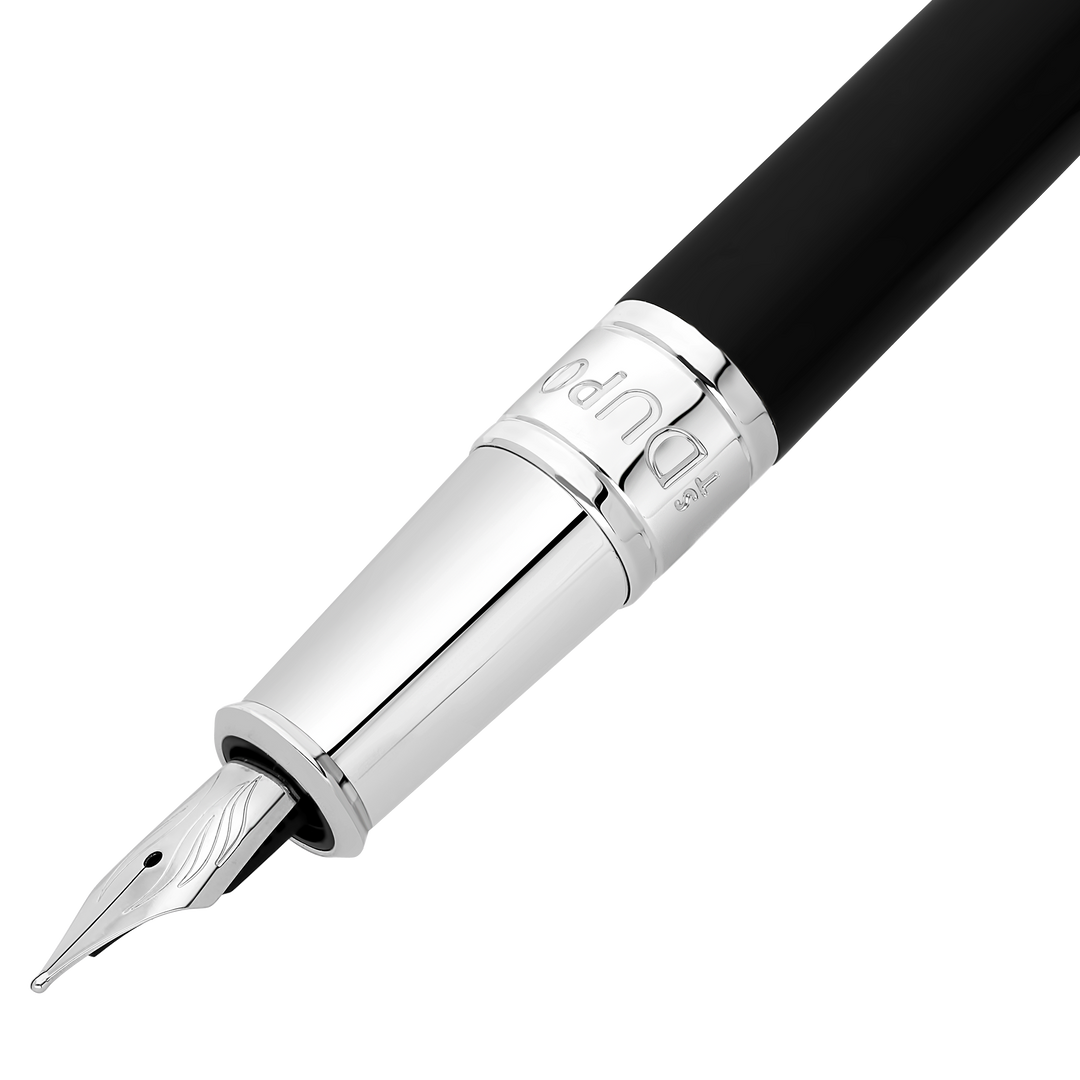 S.T. Dupont Initial Fountain Pen Black & Chrome 270201 2