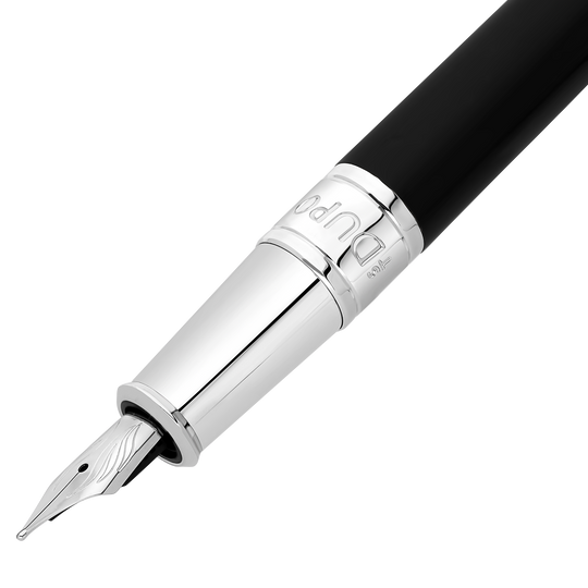 S.T. Dupont Initial Fountain Pen Black & Chrome 270201 2
