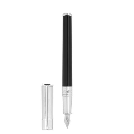 S.T. Dupont Initial Fountain Pen Black & Chrome 270201 3