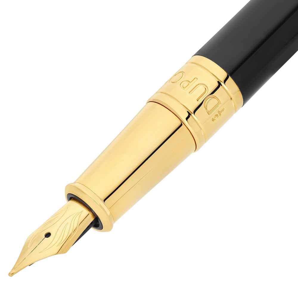 S.T. Dupont Initial Fountain Pen Black & Golden 2