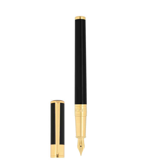 S.T. Dupont Initial Fountain Pen Black & Golden 3