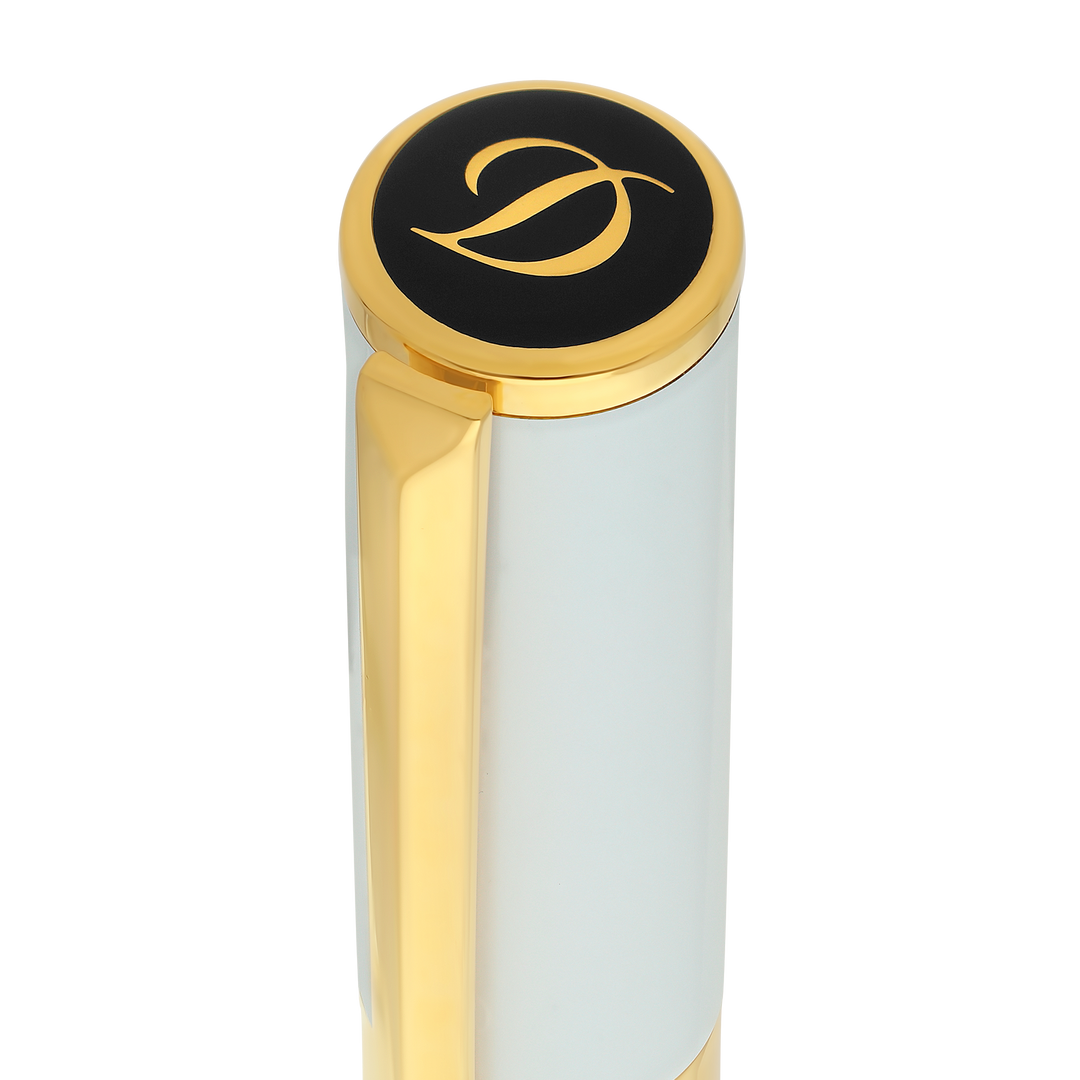 S.T. Dupont Initial Fountain Pen White & Golden 4