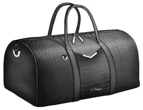 S.T. Dupont Le Grand Atelier Croco Pattern 48H Travel Bag Black