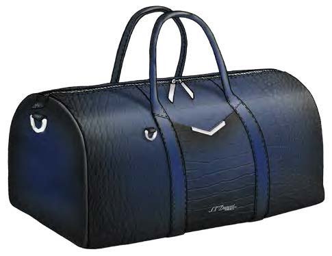 S.T. Dupont Le Grand Atelier Croco Pattern 48H Travel Bag Blue