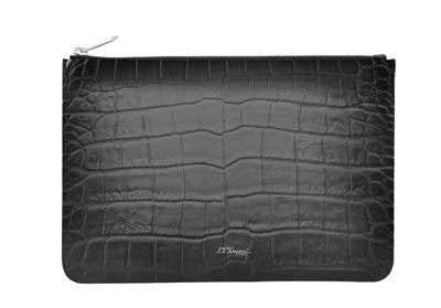 S.T. Dupont Le Grand Atelier Croco Pattern Clutch Black