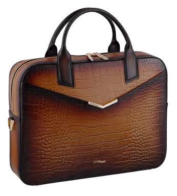 S.T. Dupont Le Grand Atelier Croco Pattern Document Holder Brown