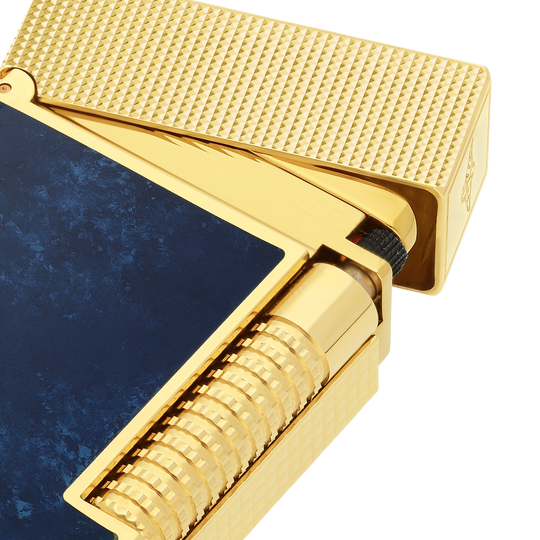S.T. Dupont Le Grand Cling Popote Blue & Yellow Gold Lighter 2