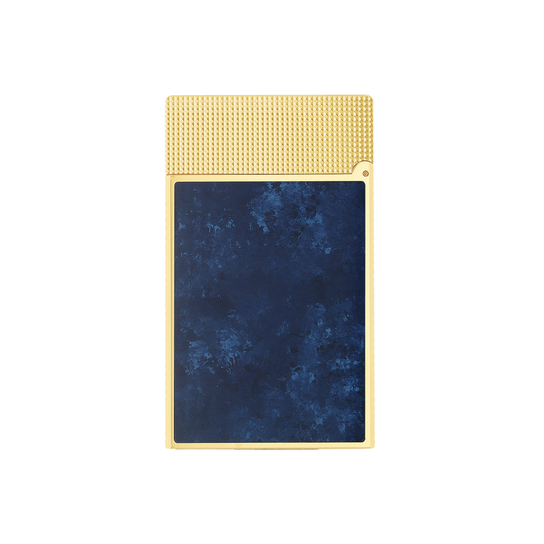 S.T. Dupont Le Grand Cling Popote Blue & Yellow Gold Lighter 3