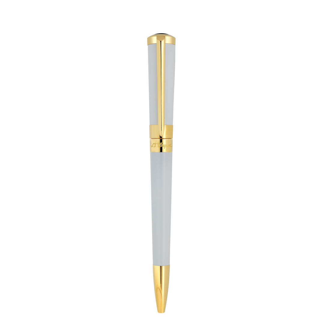 S.T. Dupont Liberté White Lacquer & Golden Ballpoint Pen