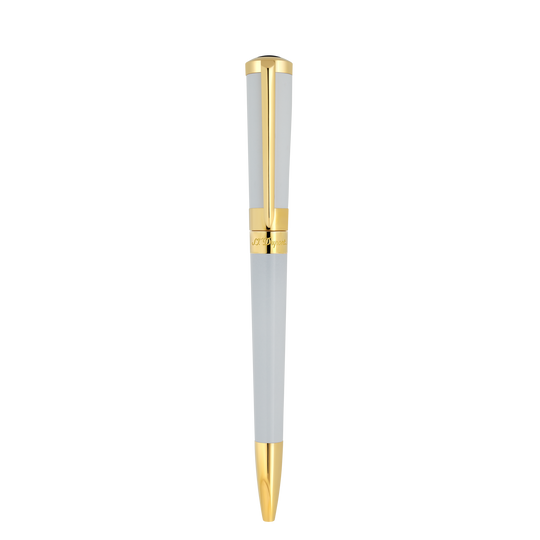 S.T. Dupont Liberté White Lacquer & Golden Ballpoint Pen