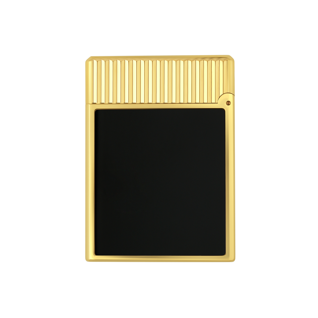 S.T. Dupont Line 1 Vertical Lines Black & Yellow Gold Lighter