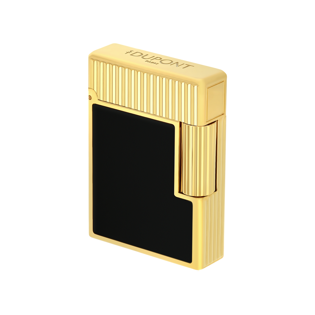 S.T. Dupont Line 1 Vertical Lines Black & Yellow Gold Lighter 3