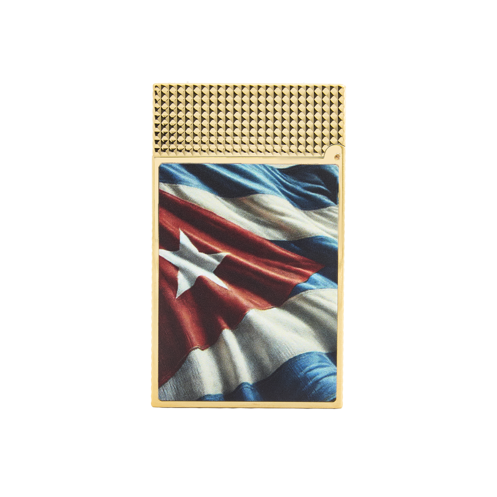 S.T. Dupont Line 2 Havana Cuba Beach Yellow Gold Lighter view 2