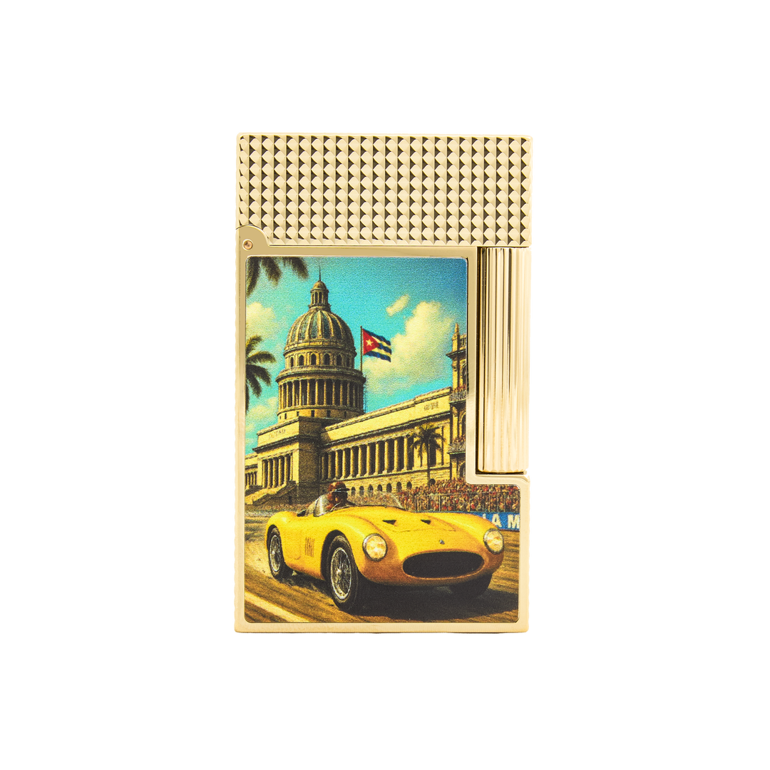 S.T. Dupont Line 2 Havana Cuba Yellow Car Yellow Gold Lighter