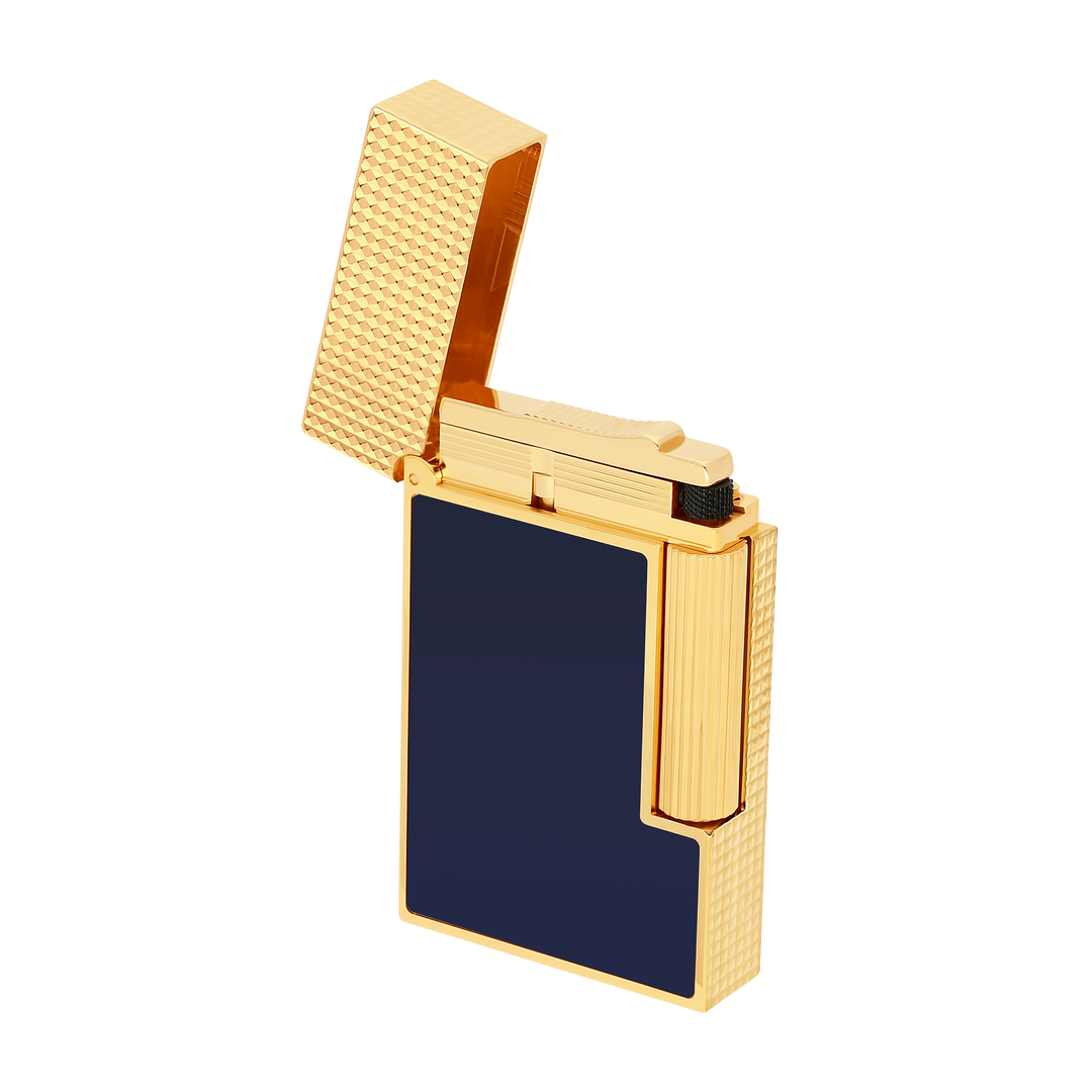 S.T. Dupont Line 2 Micro Perfect Ping Blue Lacquer & Gold Lighter 4