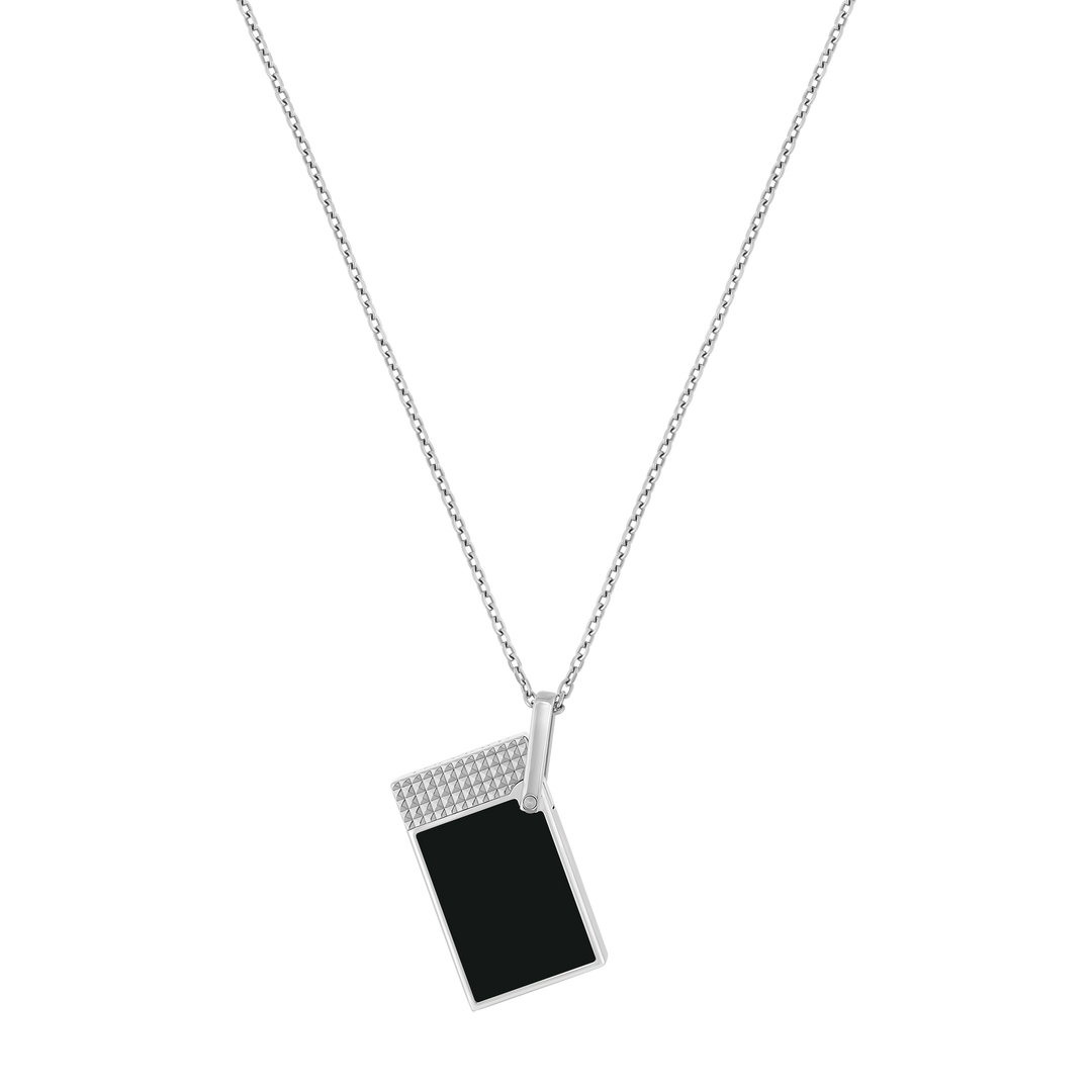 S.T. Dupont Line 2 Necklace Silvery & Black Lacquer Lighter 3