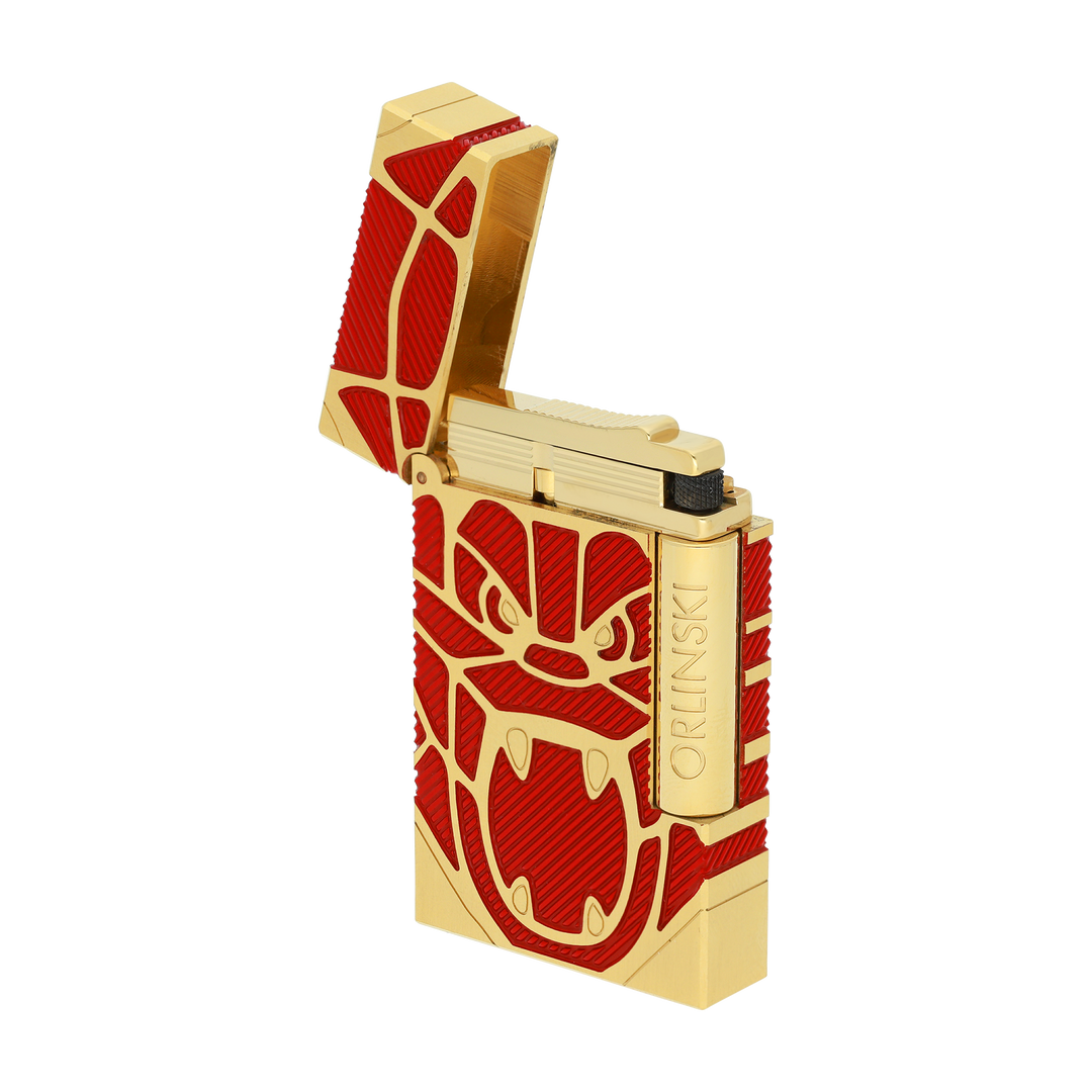 S.T. Dupont Line 2 Orlinski Red & Yellow Gold Lighter 4