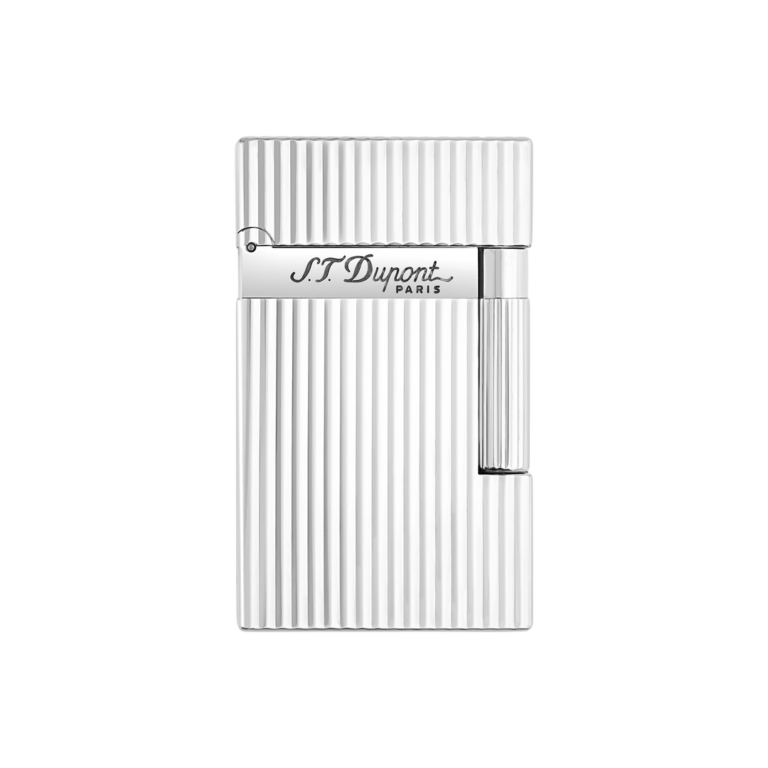 S.T. Dupont Line 2 Vertical Lines Silver Lighter