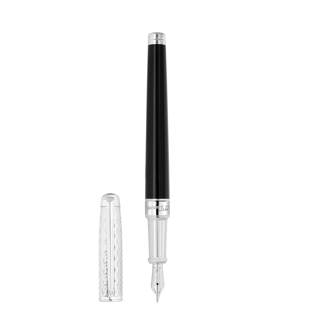 S.T. Dupont Line D Eternity Fountain Pen Medium X Black & Palladium 3