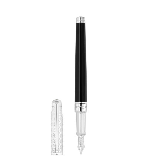 S.T. Dupont Line D Eternity Fountain Pen Medium X Black & Palladium 3
