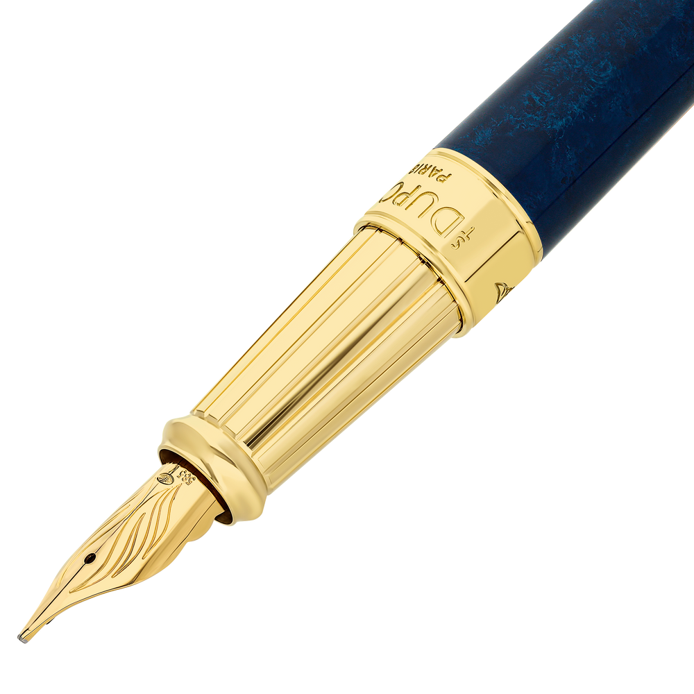 S.T. Dupont Line D Eternity Large Fountain Pen Popote Blue & Yellow Gold 2