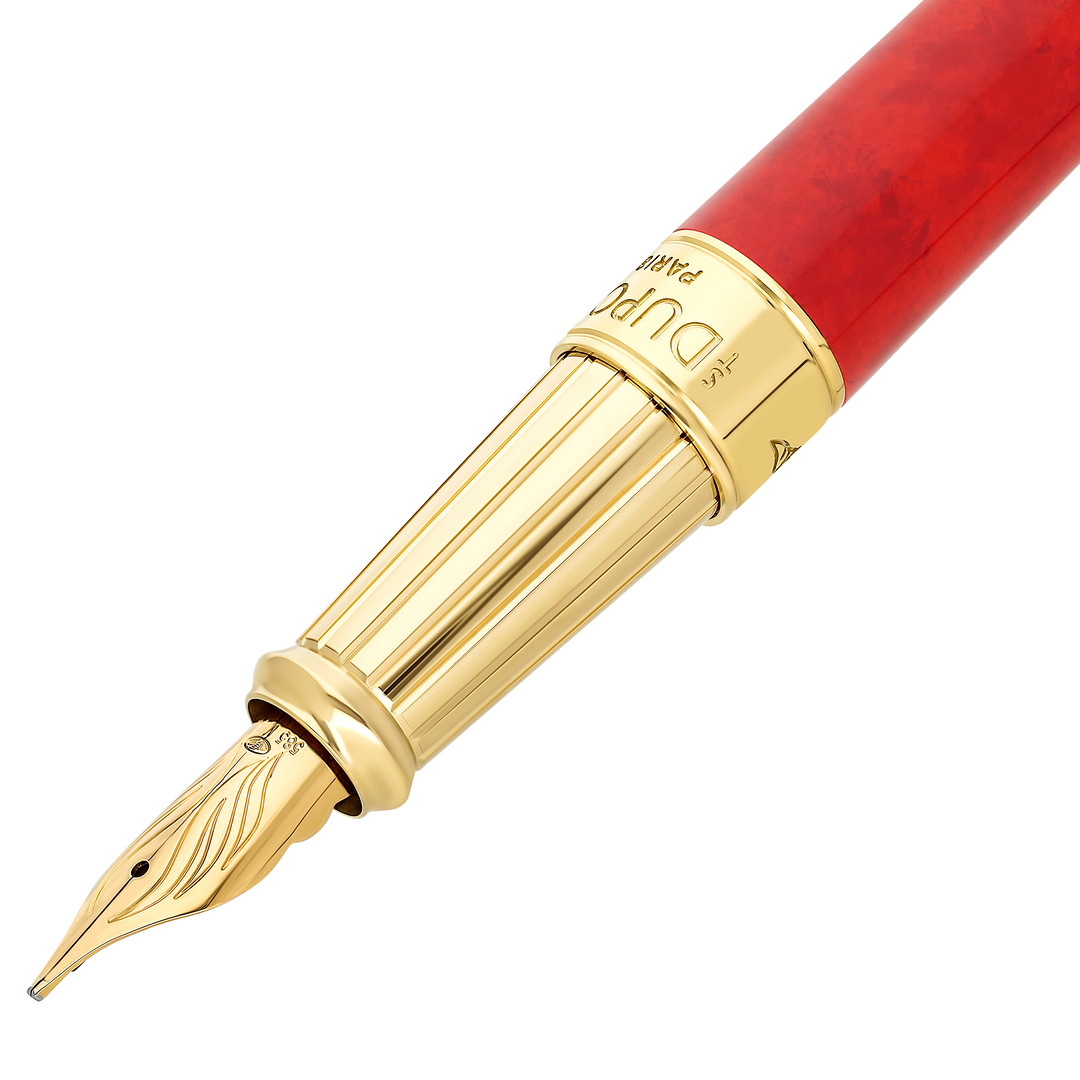 S.T. Dupont Line D Eternity Large Fountain Pen Popote Red & Yellow Gold 2