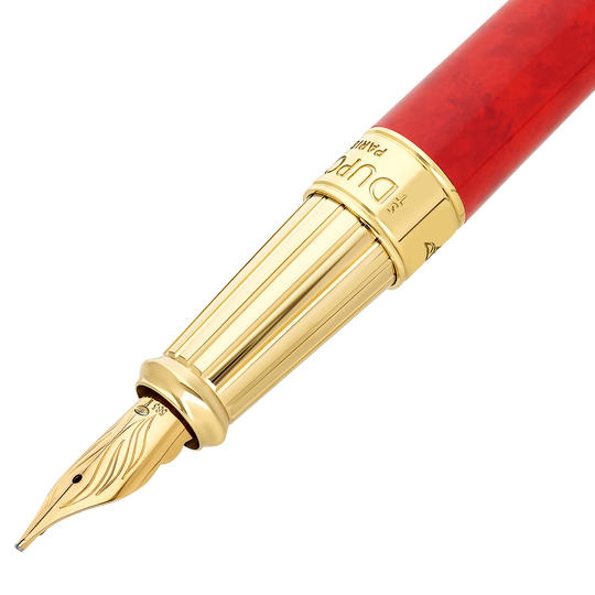 S.T. Dupont Line D Eternity Large Fountain Pen Popote Red & Yellow Gold 2