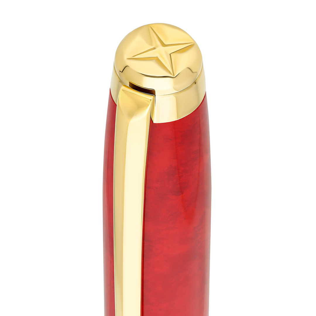 S.T. Dupont Line D Eternity Large Fountain Pen Popote Red & Yellow Gold 4