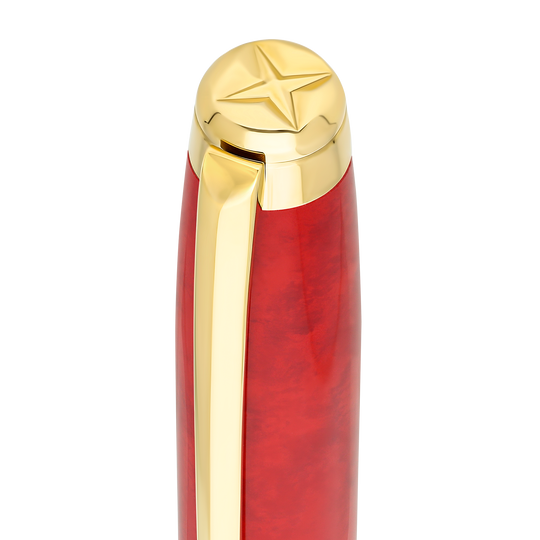 S.T. Dupont Line D Eternity Large Fountain Pen Popote Red & Yellow Gold 4