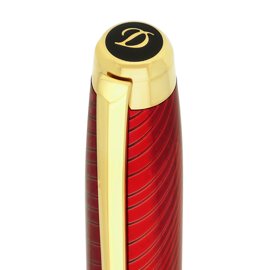 S.T. Dupont Line D Eternity Large Horse Mane Red & Yellow Gold Fountain Pen 4