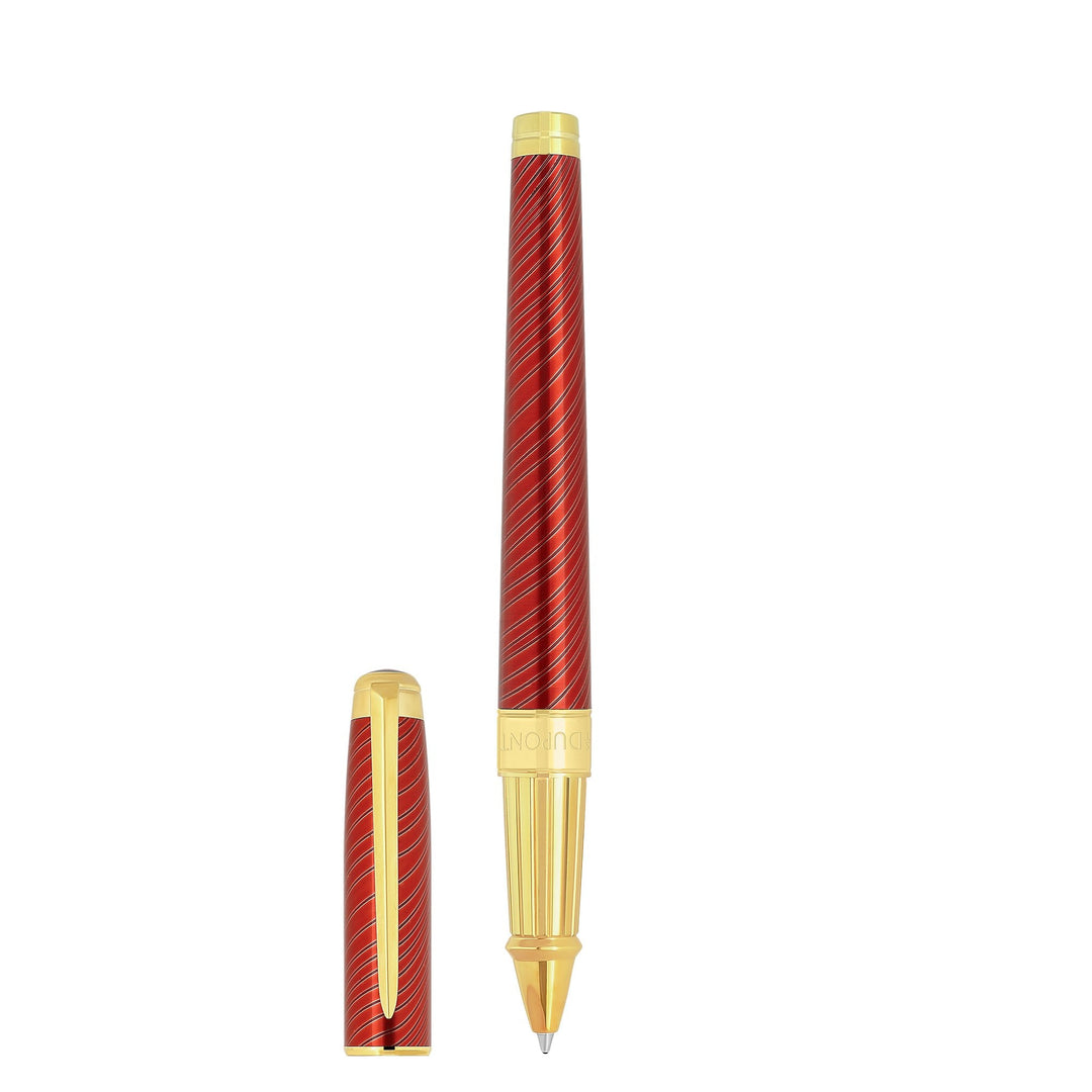 S.T. Dupont Line D Eternity Large Horse Mane Red & Yellow Gold Rollerball 3