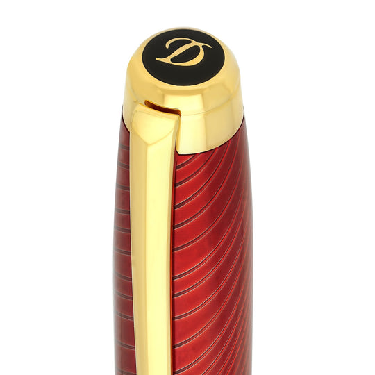 S.T. Dupont Line D Eternity Large Horse Mane Red & Yellow Gold Rollerball 4