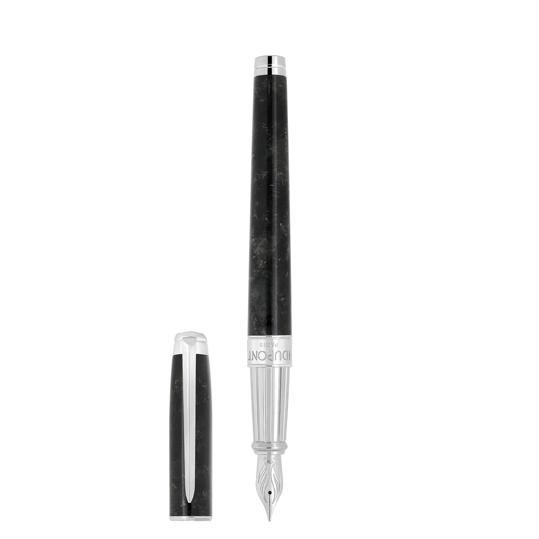 S.T. Dupont Line D Eternity Medium Fountain Pen Popote Black & Palladium