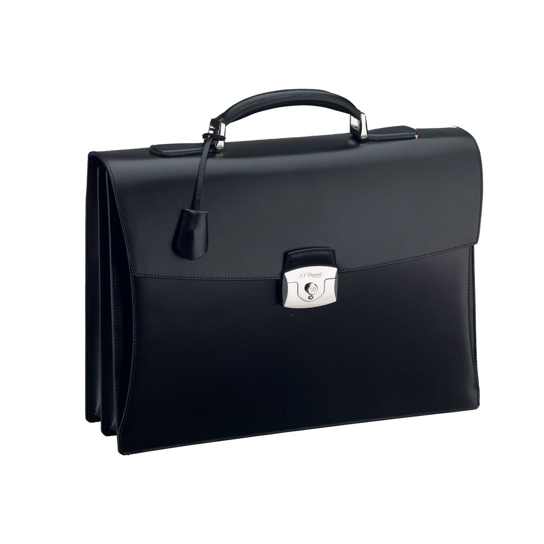 S.T. Dupont Line D Two-Gusset Briefcase Black