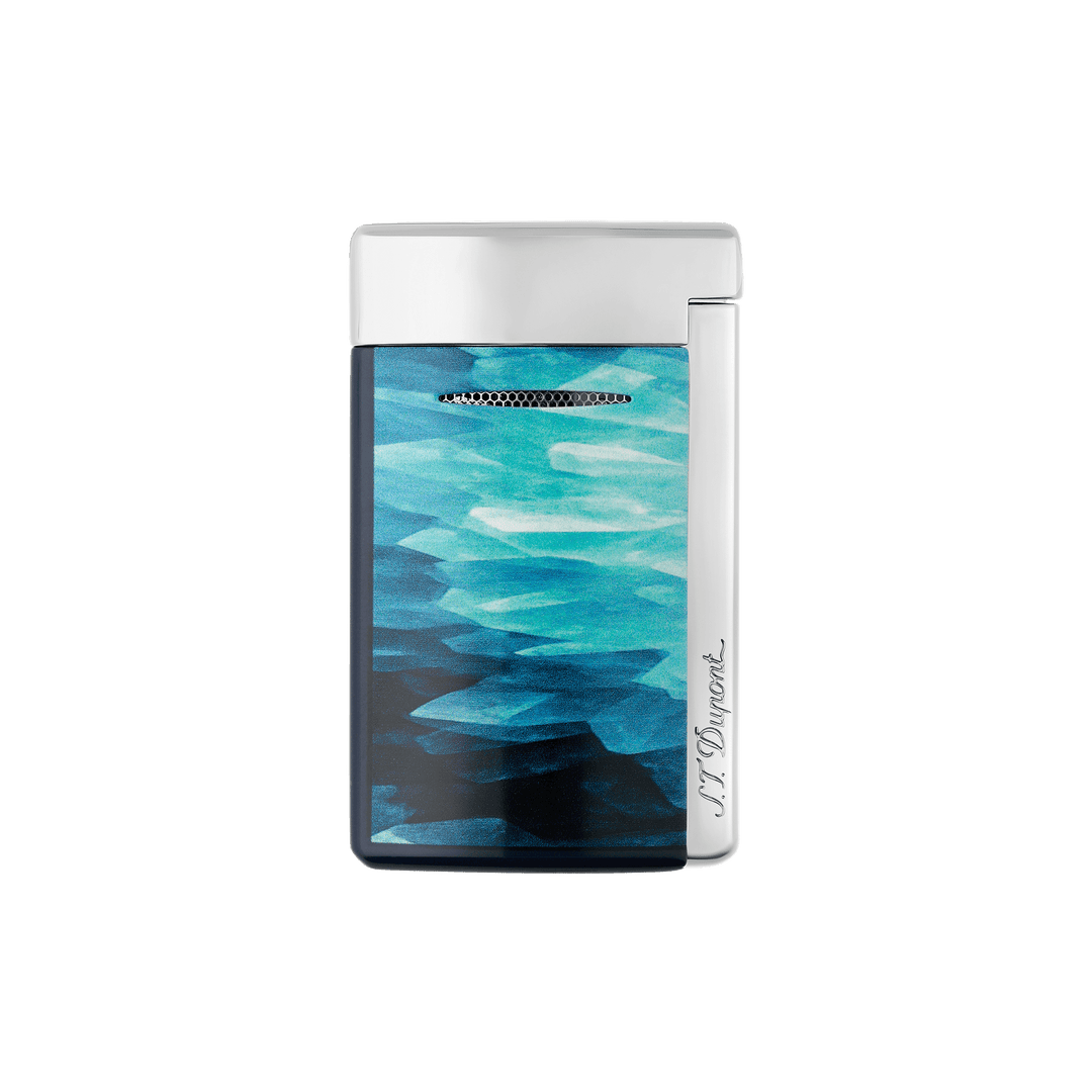 S.T. Dupont Minijet Geode Blue & Chrome Lighter